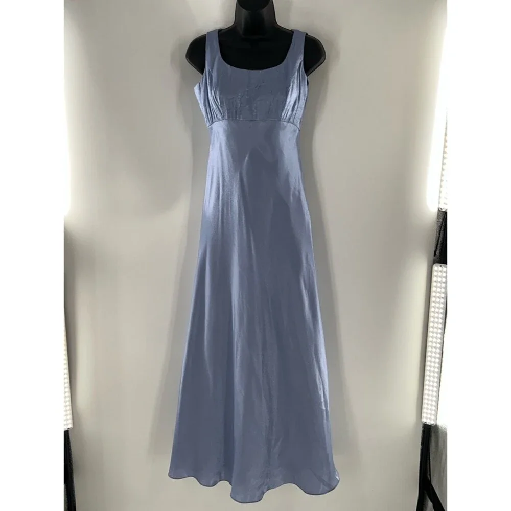 chiffon dress with jacket 2 Pieces A-Line/Princess Scoop Mother of the Bride Dresses Floral 3/4 Sleeves Tea-Length, Dusty Blue Capsule F/W 2021 | Size:1x HARD-TAGGED-TW-06.30.25 A lined